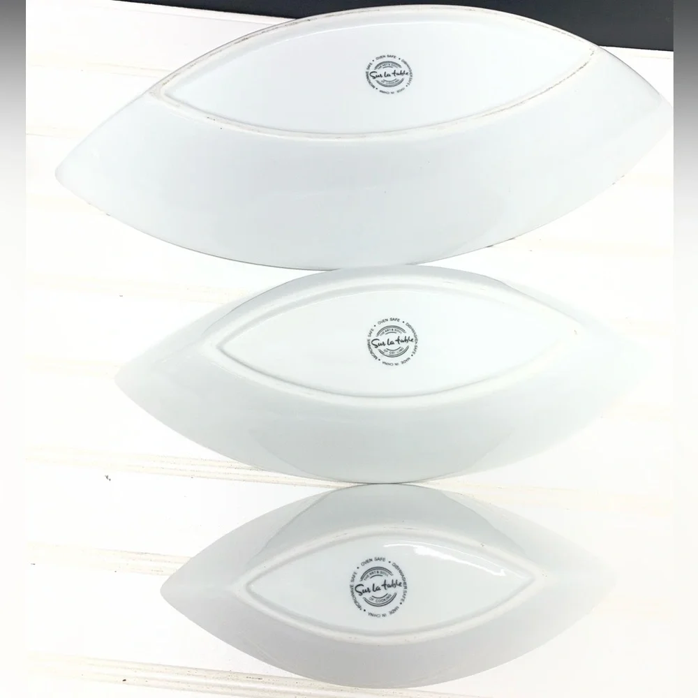 Sur La Table Pointed Oval Nesting Bowls Set of Three